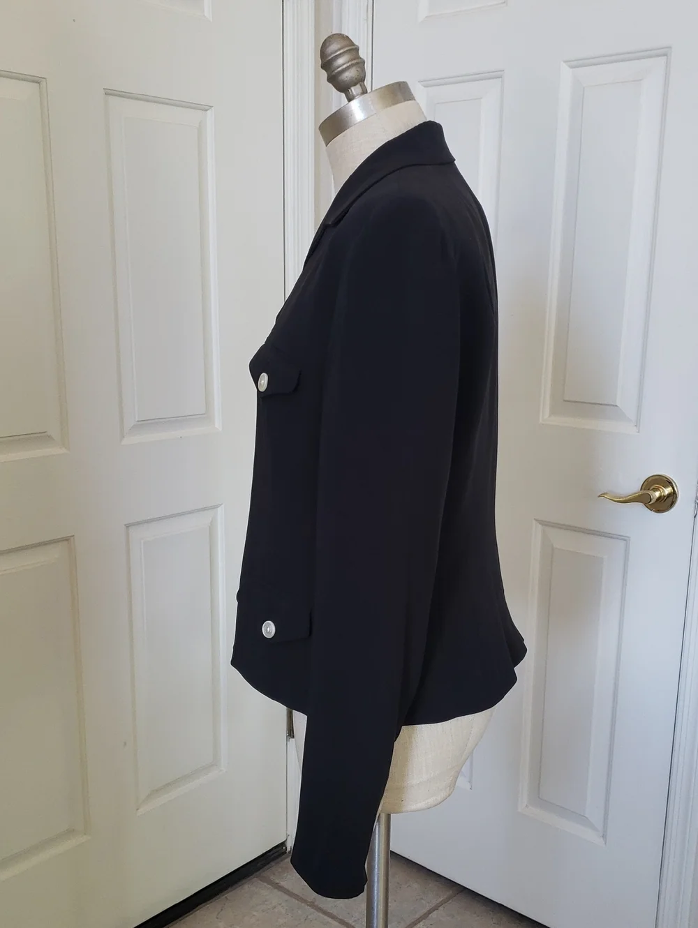 Vintage Ralph Lauren Black Silk Blazer – Size 12